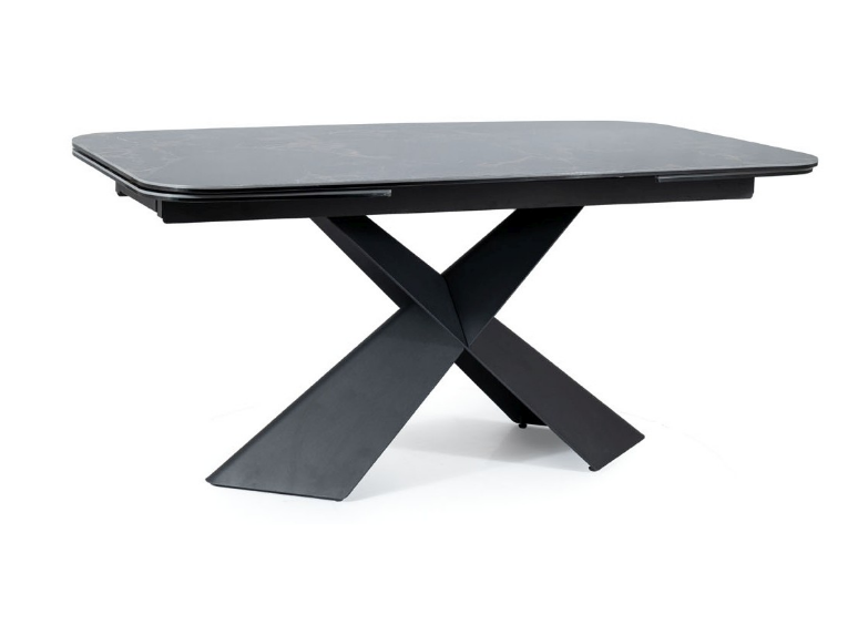 Стол обеденный Signal AVANGARD II Ceramic 160 раскладной (черный Versace black/черный мат)