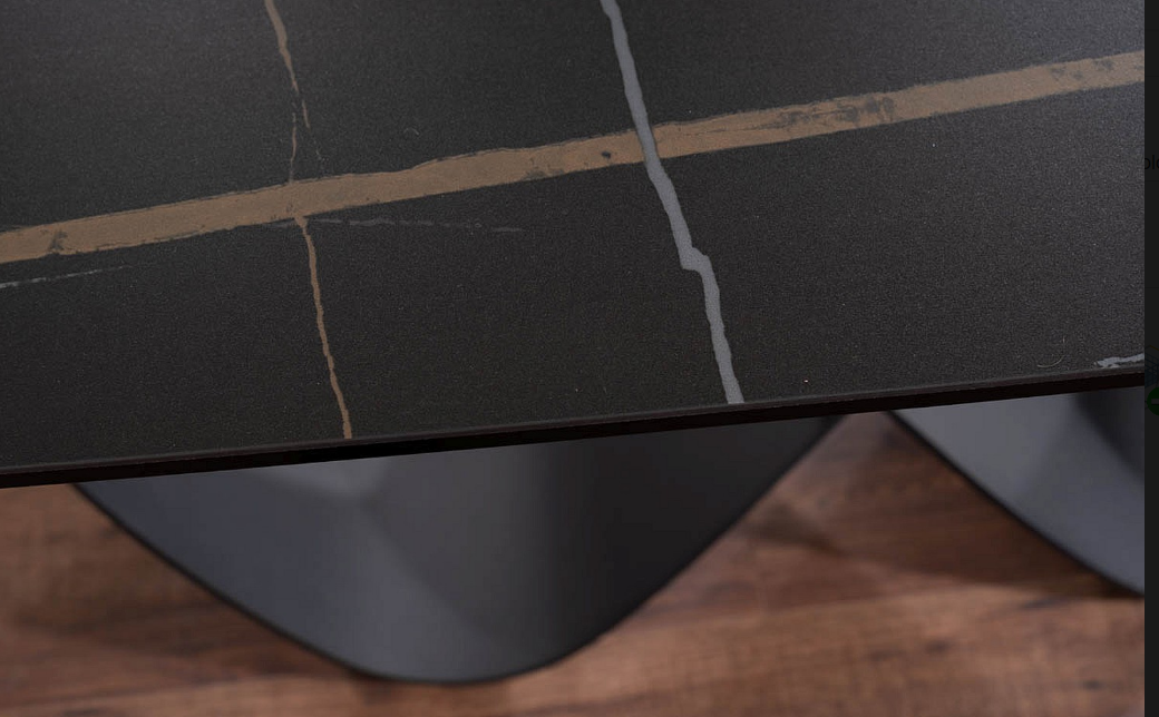 Стол обеденный Signal INFINITY Ceramic 160 раскладной (черный  Azario Black/черный мат