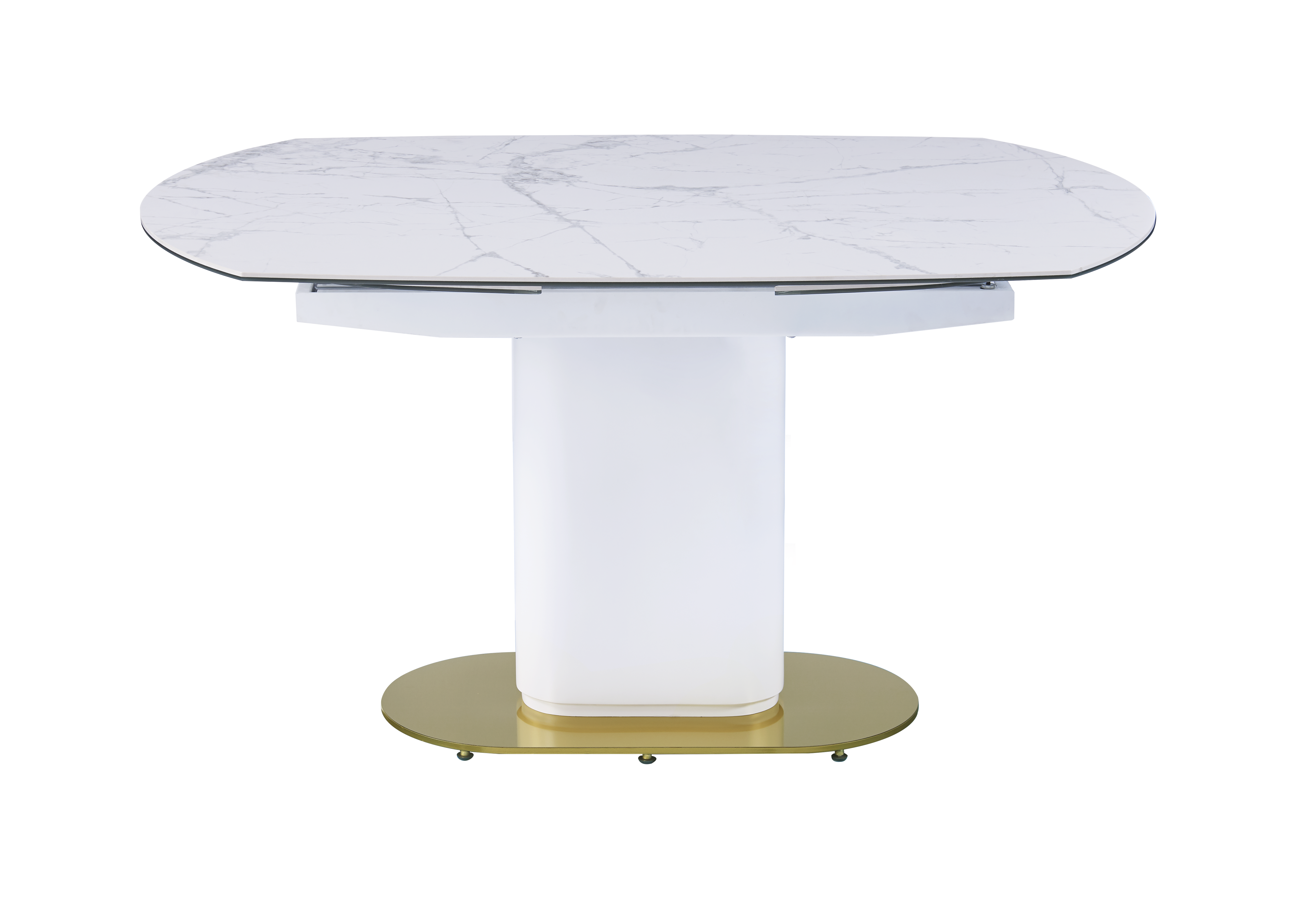 Стол обеденный раскладной Атриум-2 MC3035-120W, 120(30+30)х90х77 см, белая керамика