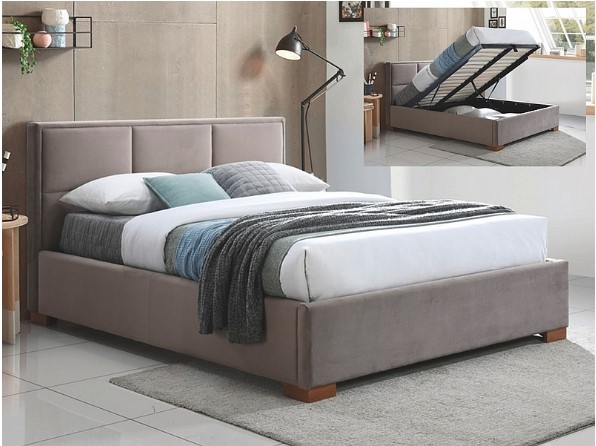Кровать SIGNAL MAISON Velvet Bluvel 40 160/200 (бежевый/дуб)