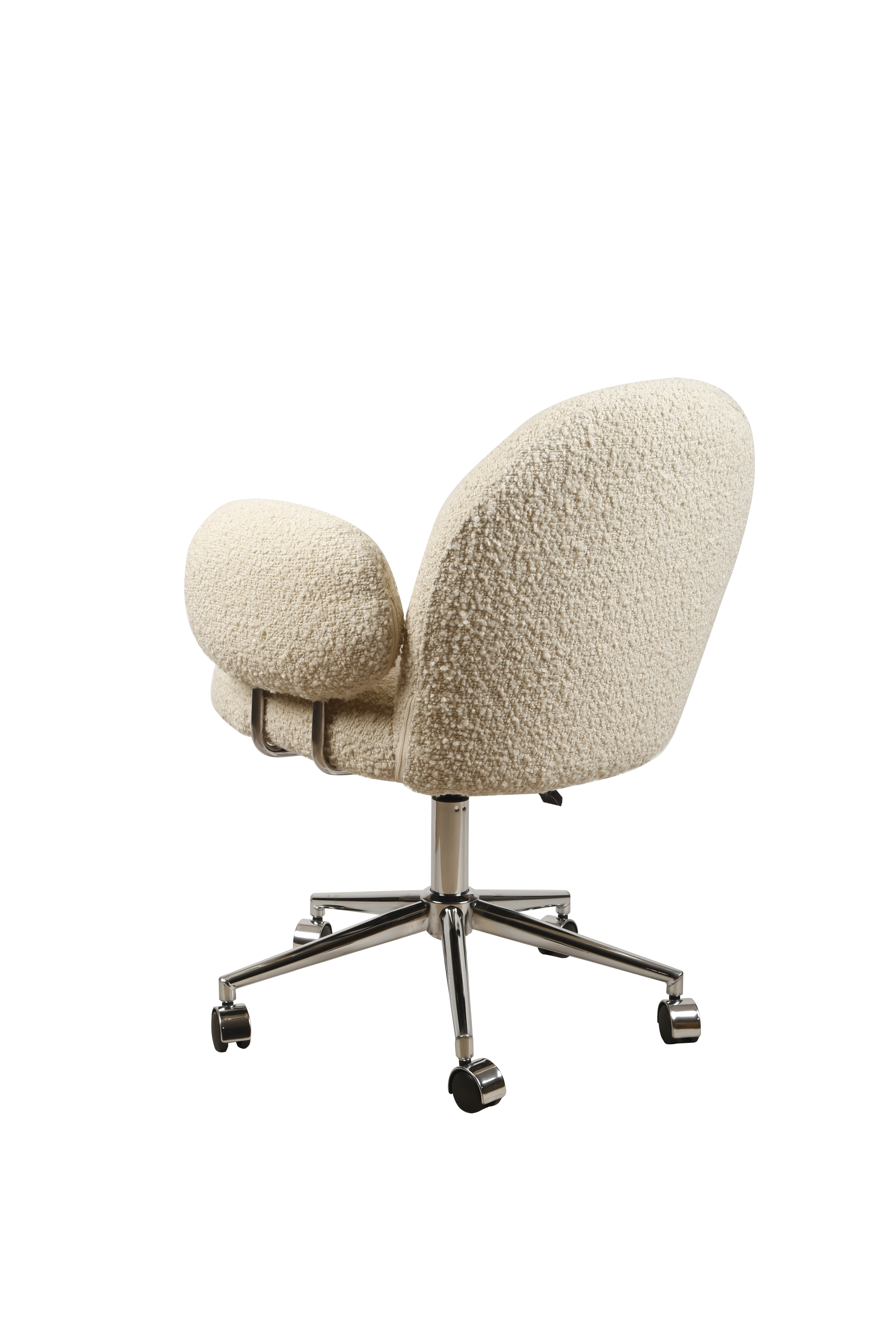 Кресло офисное Клауд-2 DR-1252-A-OF, 65х63х89, ткань букле белый/серебро