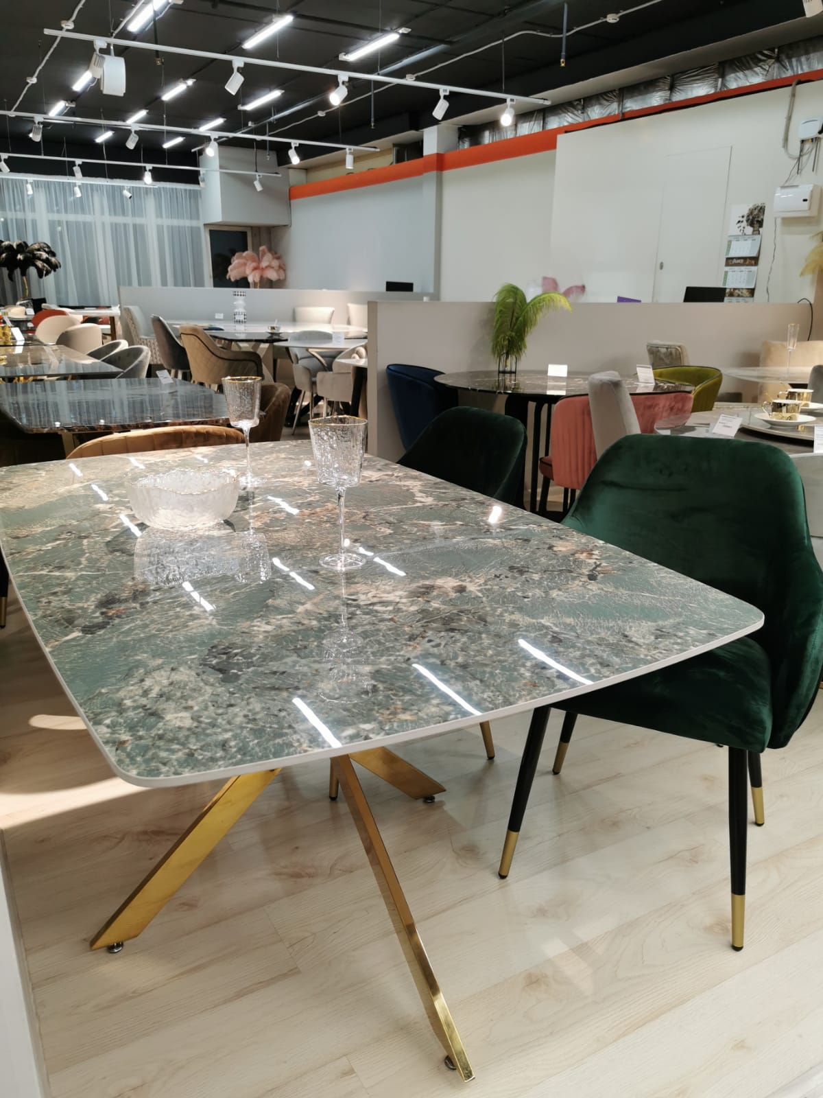 Стол обеденный Элис Рэк DT2850А.1, 160х90х75 см, малахитовый