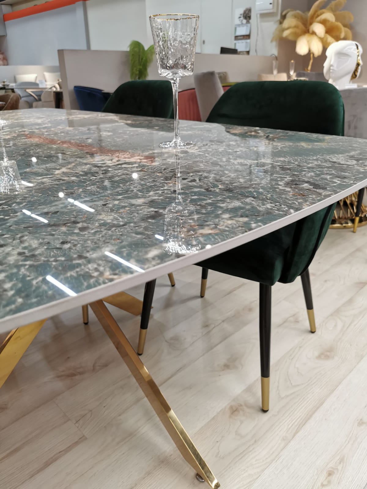 Стол обеденный Элис Рэк DT2850А.1, 160х90х75 см, малахитовый