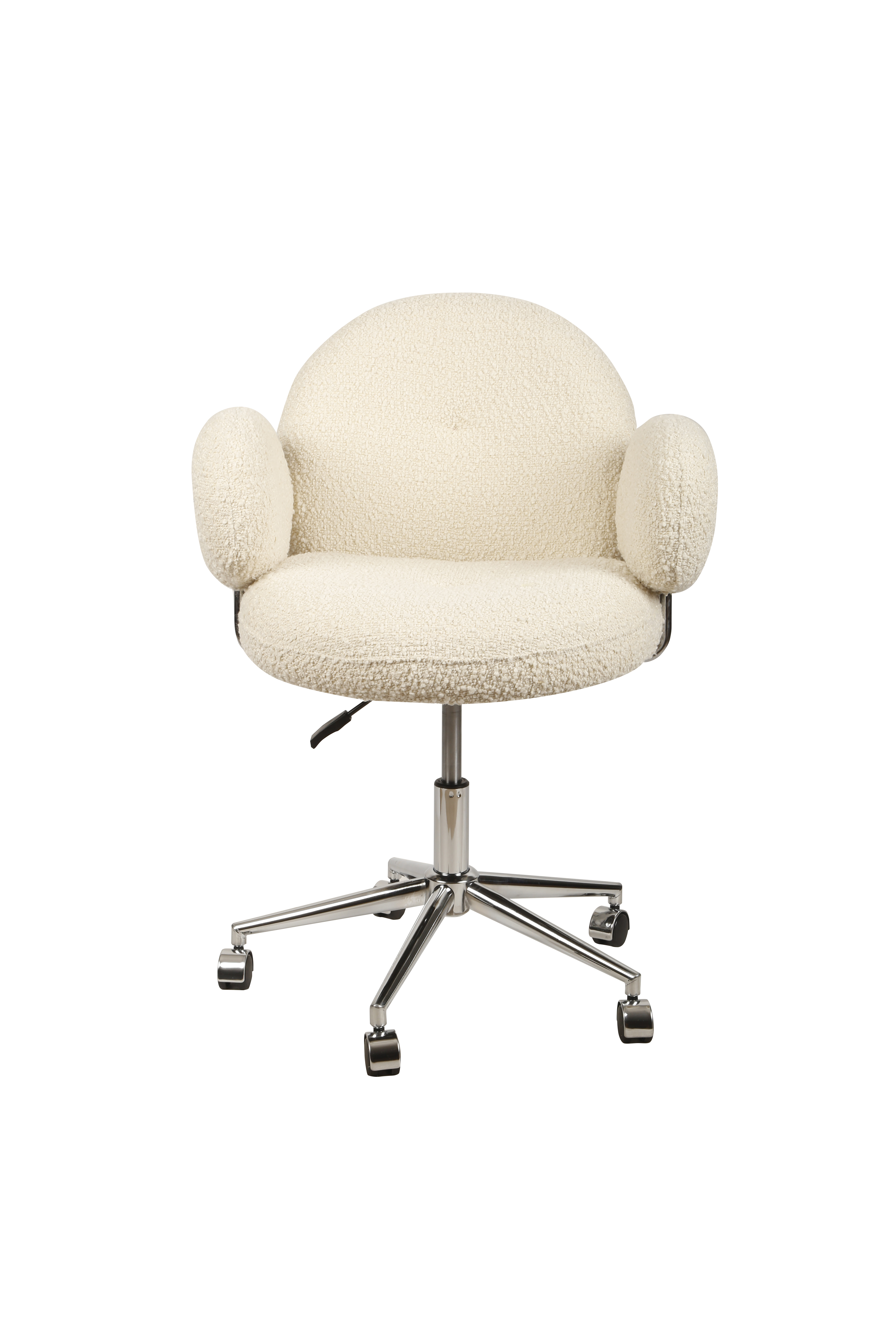 Кресло офисное Клауд-2 DR-1252-A-OF, 65х63х89, ткань букле белый/серебро