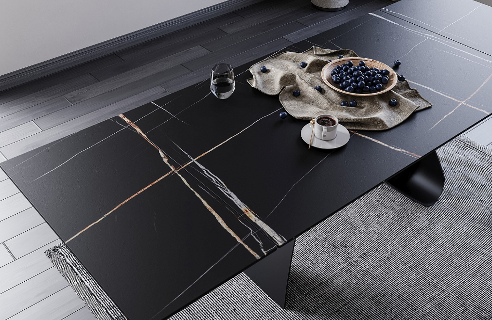 Стол обеденный Signal DIUNA CERAMIC раскладной (черный мат)
