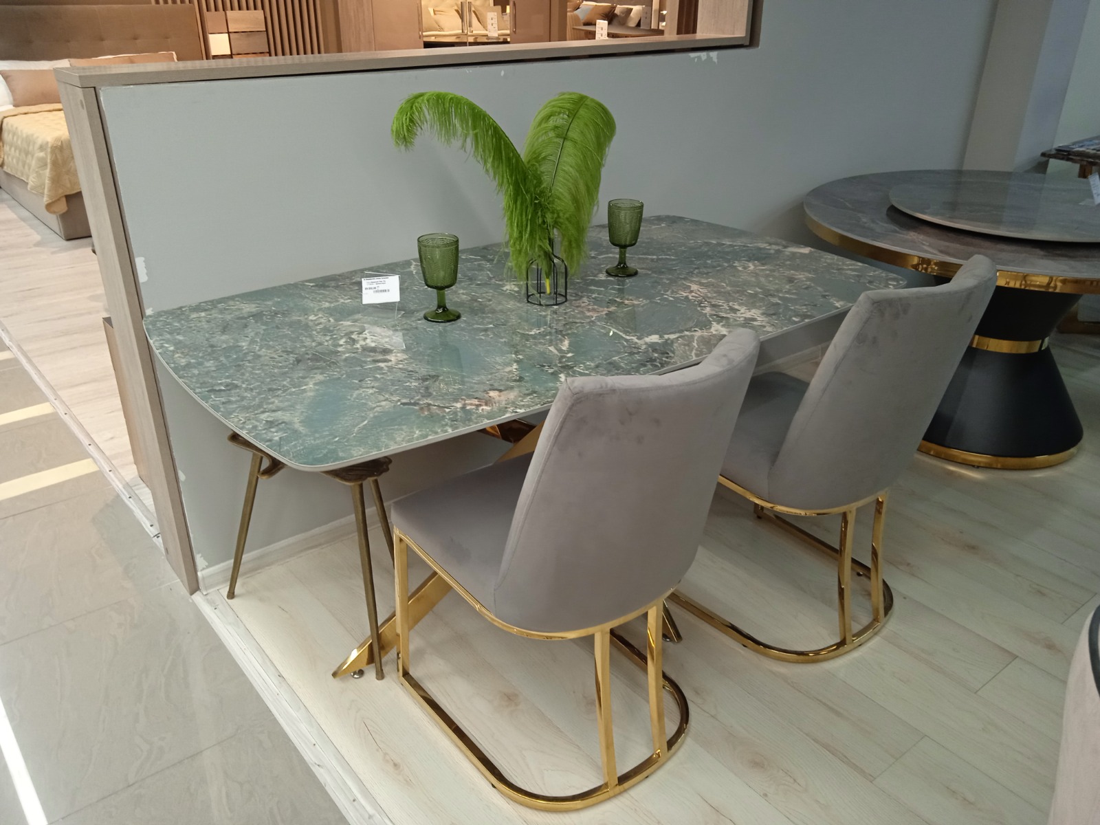 Стол обеденный Элис Рэк DT2850А.1, 160х90х75 см, малахитовый