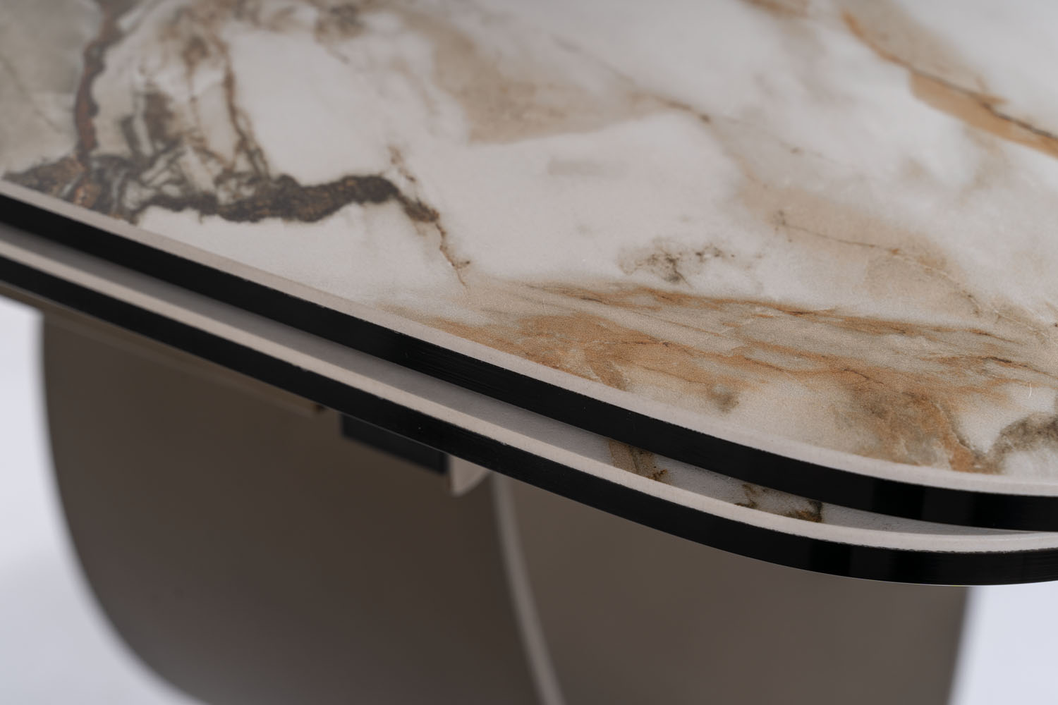 Стол обеденный Signal INFINITY Ceramic 160 раскладной (белый Amber Bianco/коричневый)
