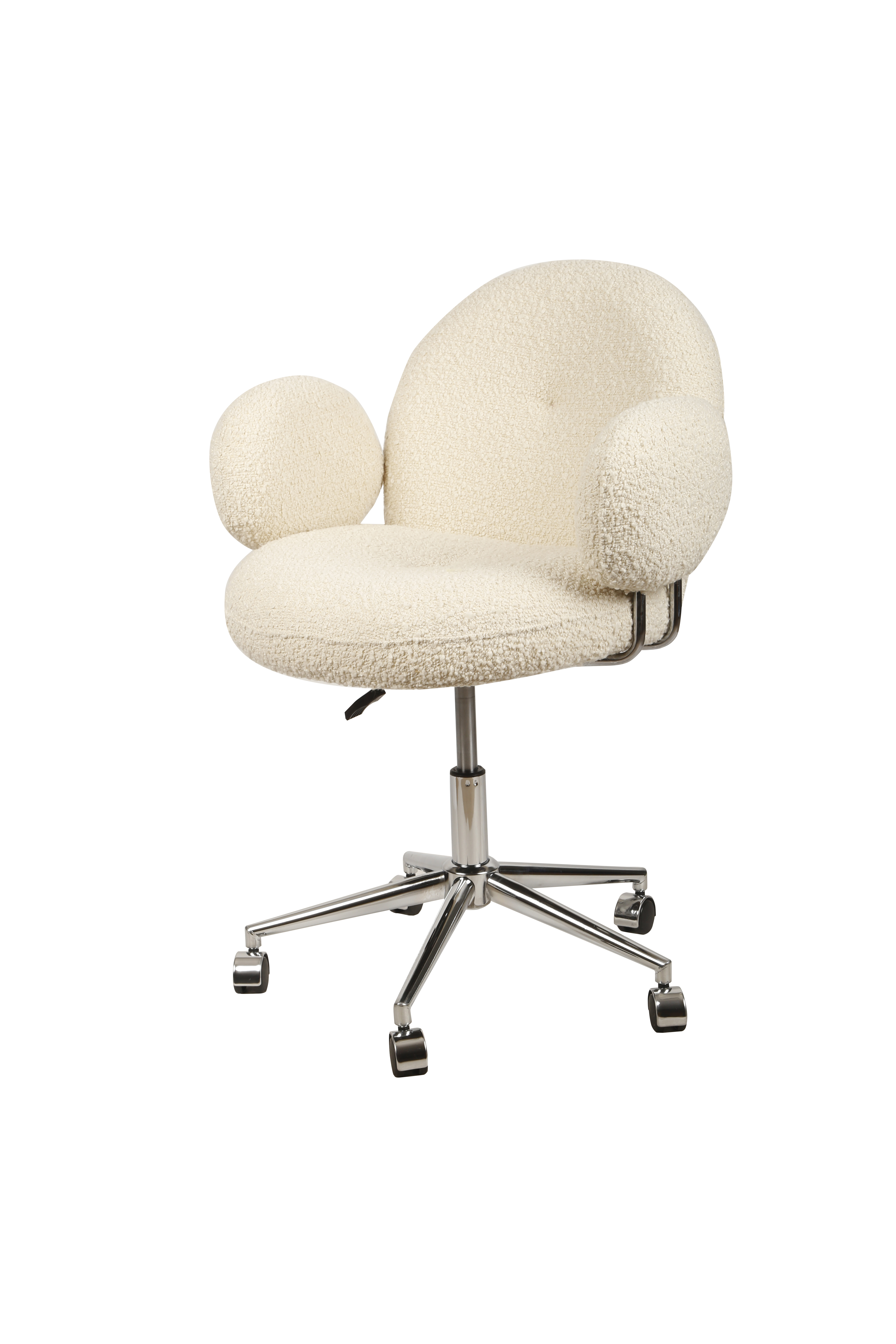 Кресло офисное Клауд-2 DR-1252-A-OF, 65х63х89, ткань букле белый/серебро